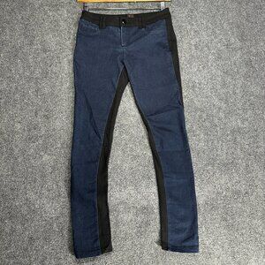 2B bebe Jeans Leggings Womens 28 Skinny Denim Front Black Knit Back